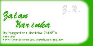 zalan marinka business card